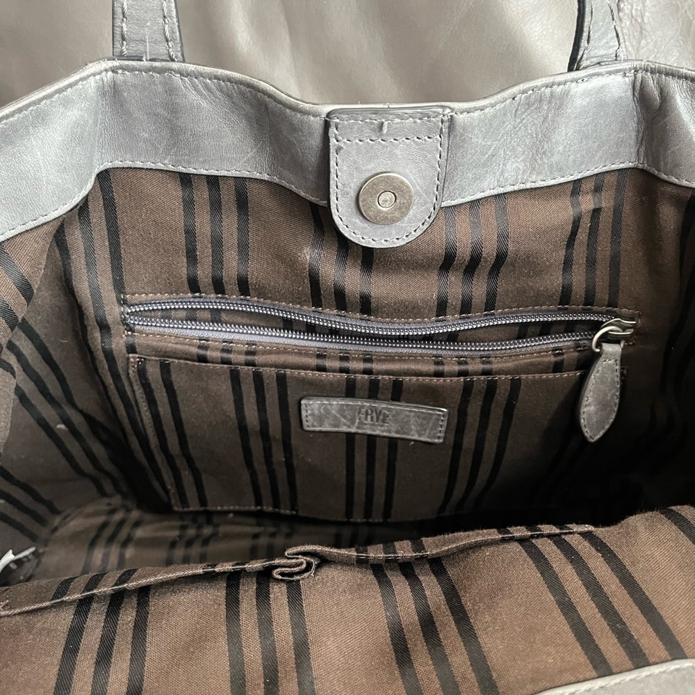 Frye leather purse and matching wallet - grey